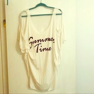 Summertime White t-shirt swim cover-up
